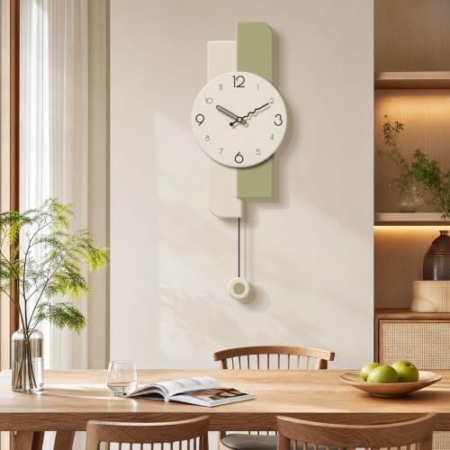 Modern Minimalist Pendulum Wall Clocks For Living Room Decor,9*24in,Sage - Image 5