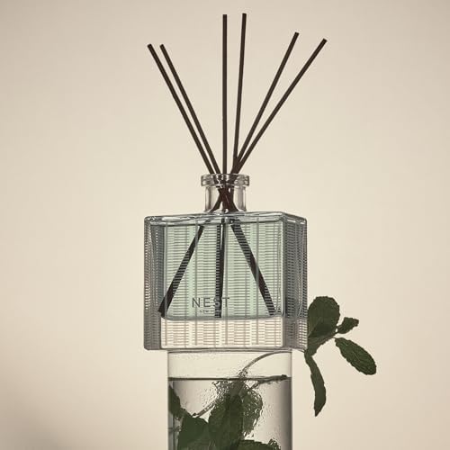 NEST New York Reed Diffuser, Wild Mint & Eucalyptus - 5.9 fl oz - Fragrance for Up to 90 Days - Reusable, Refillable Glass Holder - Includes 8 All-Natural Reed Sticks - Flame Free - Image 3