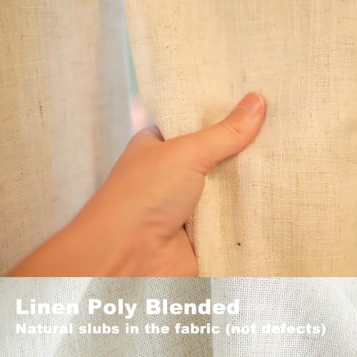 Vision Home Natural Pinch Pleated Full Blackout Curtains Linen Blended Room Darkening Window Curtains 90 inch for Living Room Bedroom Thermal Insulated Pinch Pleat Drapes with Hooks 2 Panel 40"Wx90"L - Image 5