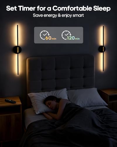 GOODEA Peel and Stick Wall Sconces, Battery Operated Wall Sconces Set of 2 - Image 5