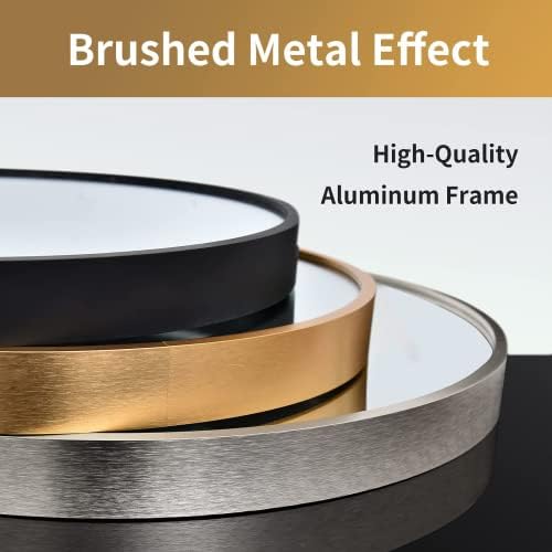 HARRITPURE Round Mirror 19.6" Gold Wall Mounted Circle Mirror with Aluminum Alloy Frame Modern Design for Bathroom, Living Room, Vanity, Bedroom, Entryway - Image 4