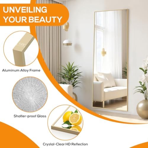 21"x64" Mirror Full Length, Upgraded Body Wall Mirrors - Image 3