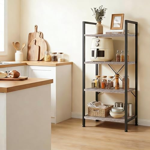 4 Tier Bookshelf, Free Standing Bookcase with Open Storage Shelves - Image 6