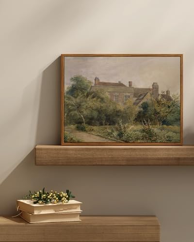 InSimSea Framed Canvas Wall Art Vintage Decor, Home Decor Classical Scenery Landscape Watercolor Paintings Canvas Prints, Wall Decorations for Living Room Farmhouse Bathroom Decor, 12"x16" - Image 2