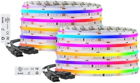 BTF-LIGHTING 32.8FT WS2811 Smart IC RGB DC24V FCOB COB LED Strip Light by BTF-LIGHTING