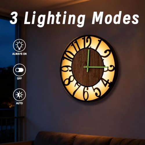 Glow in The Dark 24’’ Large Wall Clock Battery Operated - Image 2