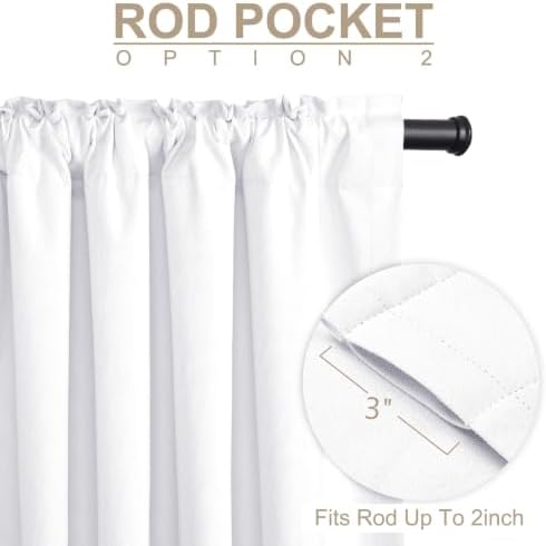 Bright White Total Blackout Curtains for Bedroom 102 Inch Long - Image 4