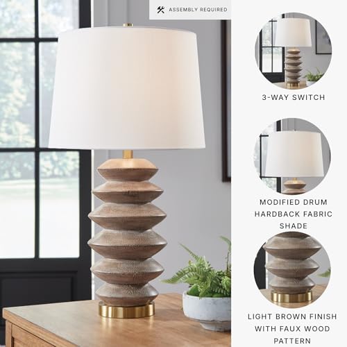 Signature Design by Ashley Jyllyard Table Lamp, 28", Faux Wood, 3-Way - Image 3