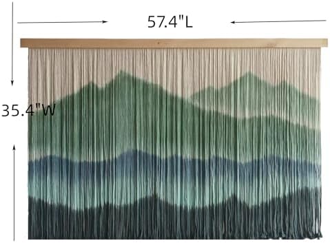 laddawan Extra Large Macrame Wall Hanging Dip-Dyed Tapestry Modern Wooden Home Wall Art For Living room Boho Handmade Wall Decor For Bedroom (Green) - Image 6