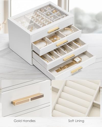 VLANDO Jewelry Box Organizer, 7-Layer Storage Drawers, Glass Window, Modern - Image 5