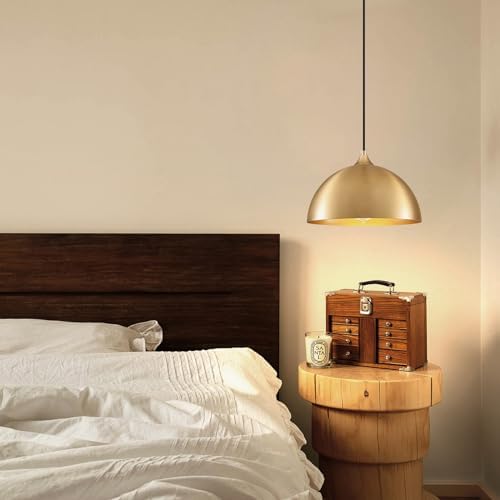Plug in Hanging Light 2 Packs 11.8inch, Gold Hang Lamp Plug in, Farmhouse Pendant Light, Pendant Lights Kitchen Island, Hanging Lights with Plug in Cord 14.ft - Image 6