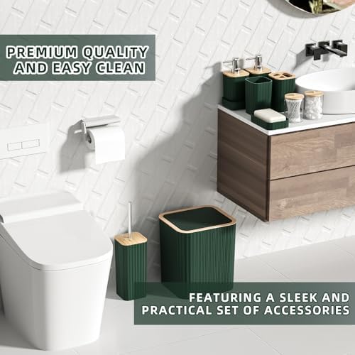 XLHOMO Bathroom Set - Green Bathroom Set with Shower Curtain and Rugs - Image 6