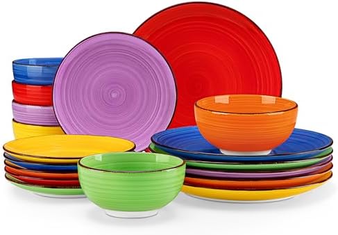 vancasso Bonita Dinnerware Set Multicolor Stoneware 18 Pieces Service for 6 by vancasso
