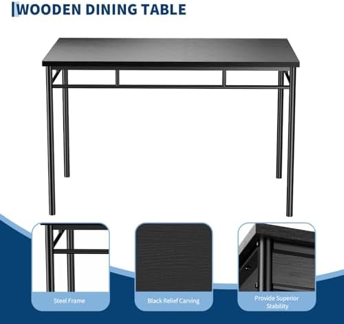 GarveeHome Dining Table Set, Dining Table for 4 with Bench, Kitchen Table - Image 3