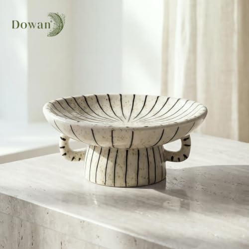 DOWAN 10.5'' Large Decorative Bowls, Handcrafted Ceramic Bowls for Home Decor, Centerpieces for Tables, Chic Key Holder for Entry Table, Unique Hand-painted Modern Art Deco Bowl - Image 2