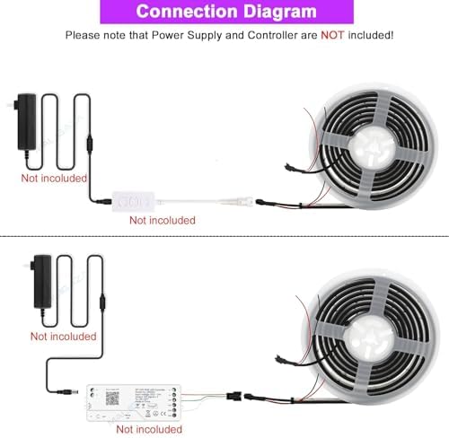 IP68 Waterproof Addressable COB LED Strip 24V 16.4ft WS2811 IC RGB Light - Image 6