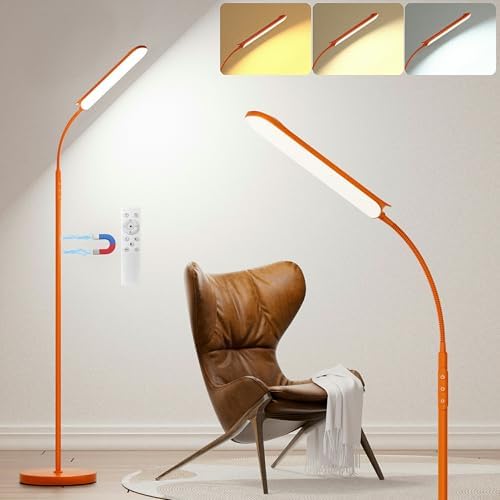 Yikuneng Dimmable LED Floor Lamp, Super Bright Reading Lamps Floor Standing lamp with Remote & Touch Control, Orange by Yikuneng