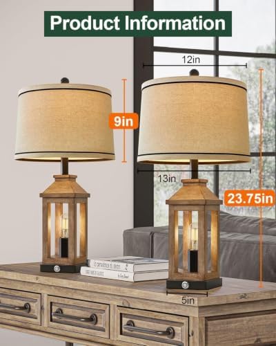 23.75" Farmhouse Dual USB Charging Ports 3-Way Dimmable Touch Control - Image 2