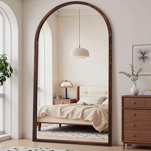 Suidia Full Length Mirror, Oversized Floor Mirror with Solid Wood Frame, Large Standing Mirror for Bedroom Living Room, Wood Antique Style, Dark Walnut, 82" L x 44" W by SuidiaMirror