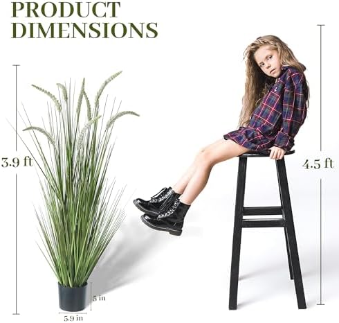 KOL 4ft 2-Pack Artificial Faux Veronica Speedwell Grass, 47in Green Plant - Image 6