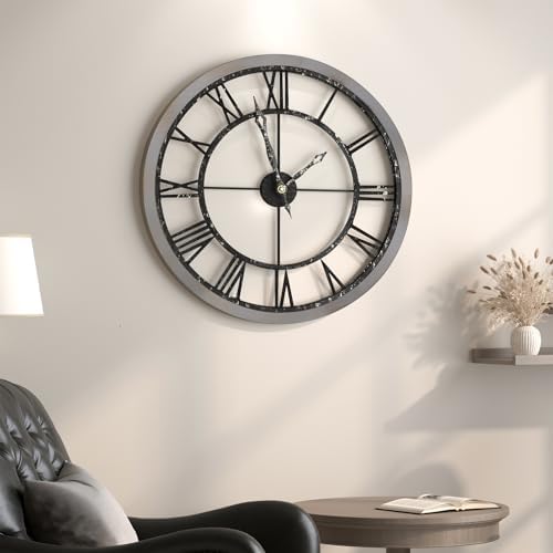 Cuspin 24 Inch Farmhouse Wall Clock, Rustic Clocks for Living Room Decor by Cuspin