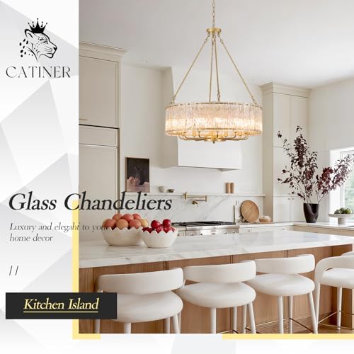 CATINER Modern 30" Crystal Glass Chandelier 12-Light Gold Chandeliers - Image 4