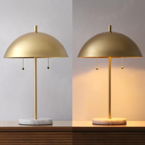 JONATHAN Y Ella 2-Light Table Lamp 20.7" Metal Marble, Gold Leaf/White - Image 6