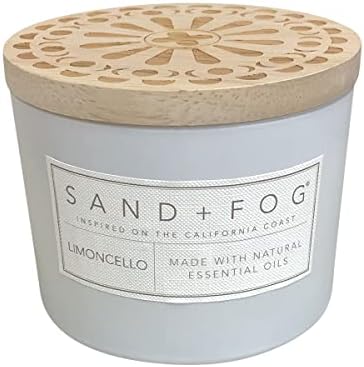 Sand + Fog Scented Candle - Limoncello – Additional Scents and Sizes – 100% Cotton Lead-Free Wick - Luxury Air Freshening Jar Candles - Perfect Home Decor – 12oz by SandFogHome