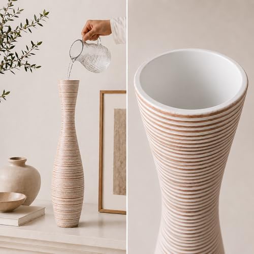 Leewadee Large Floor Vase 20 inches Polyresin for Pampas Grass, Dried Flowers - Image 7