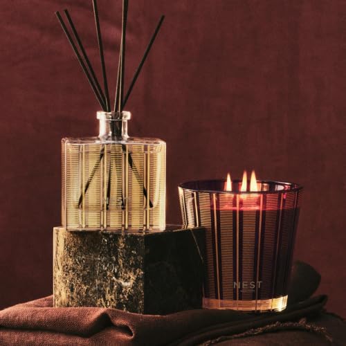 NEST New York Reed Diffuser, Autumn Plum - The Fall Collection - 5.9 fl oz - Fragrance for Up to 90 Days - Reusable, Refillable Glass Holder - Includes 8 All-Natural Reed Sticks - Flame Free - Image 3