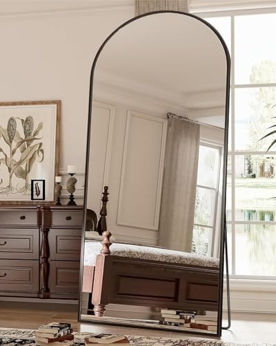 Antok 71" x26” Arched Full Length Mirror, Floor Mirror with Stand,Black by AntokMirror