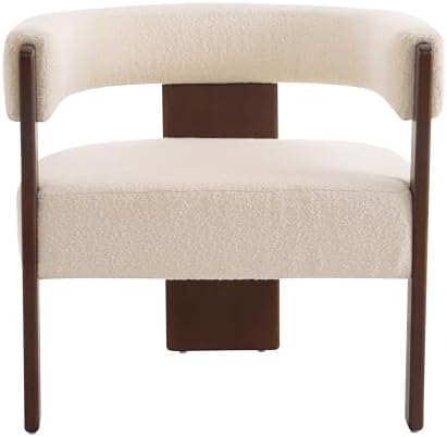 Christopher Knight Home Nettie Modern Accent Chair for Living Room, Boucle Fabric Single Lounge Sofa Chair with Wooden Frame, Comfy Reading Chair for Bedroom, Lounge Armchair with Soft Cushion, Beige - Image 4