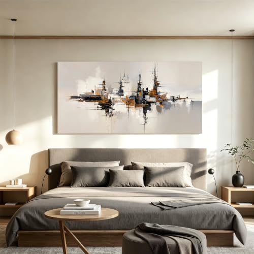 Grey Color Block Abstract Canvas Wall Art Decor For Living Room Decor 20×40 - Image 6
