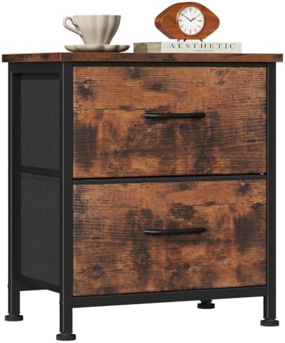 Sweetcrispy Nightstand Set of 2 with 2 Storage Drawers, Small Bedside Table by Sweetcrispy