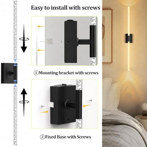 iThird Battery Operated Wall Sconces Set of 2, 10000mAh, Black Bubble - Image 2