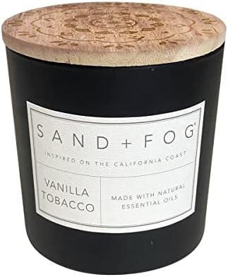 Sand + Fog Scented Candles - Vanilla Tobacco - Additional Scents and Sizes - 3 Wicks 100% Cotton Lead-Free - Luxury Air Freshening Jar Candles - Perfect Home Decor - 21 oz by SandFogHome