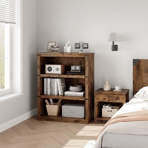 GarveeHome 3 Tier Farmhouse Bookcase, 40" Tall Book Shelf with Storage - Image 2