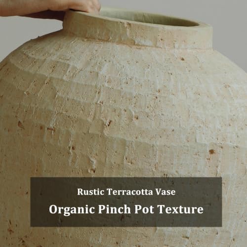 Large Ceramic Vase, Rustic Farmhouse Terracotta Vase for Home Decor - Image 4