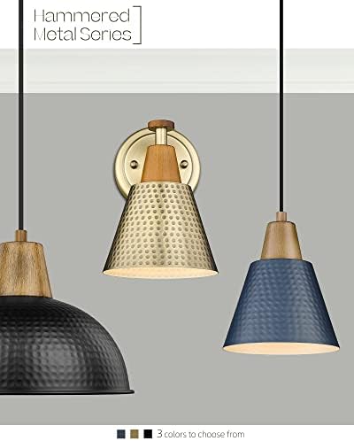 FEMILA 1-Light Vintage Wall Sconces, Antique Brass Industrial Sconces Wall Lighting, Single Bathroom Vanity Light Fixtures Wall Mount Lamp, Hammered Metal Shade,4FG59B BG - Image 6