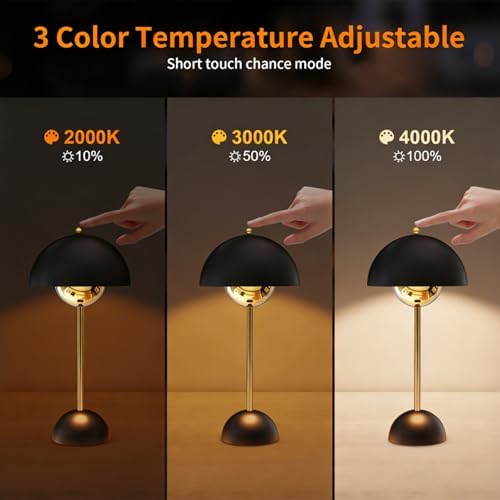 Dawnrise Cordless Table Lamp with 3 Color Temperatures, Modern Luxury Style - Image 2