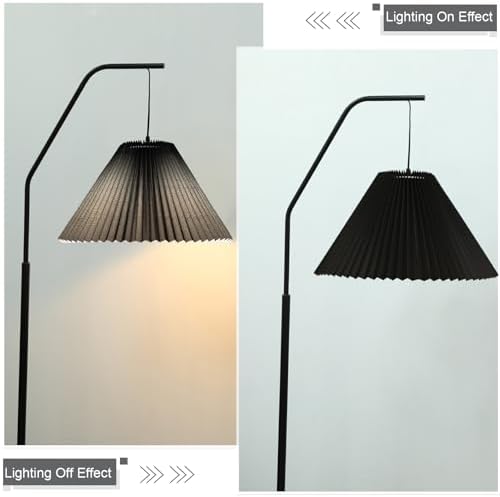 Pleated Black Lamp Shade for Arc/Arched Table Lamp/Floor Lamps Replacement spider lampshade-black 5.9"Top X 16.5"Bottom X 11"High - Image 5