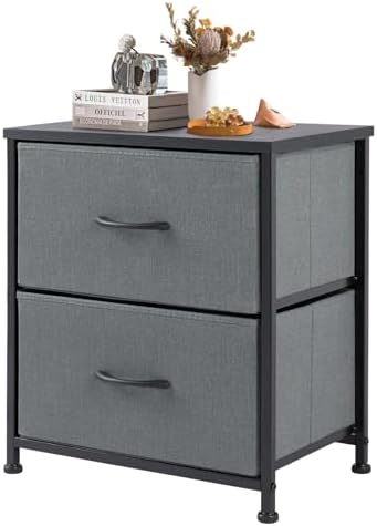 DUMOS Night Stand Small Dresser for Bedroom with 2 Drawers, Bedside Table by DumosLifestyle