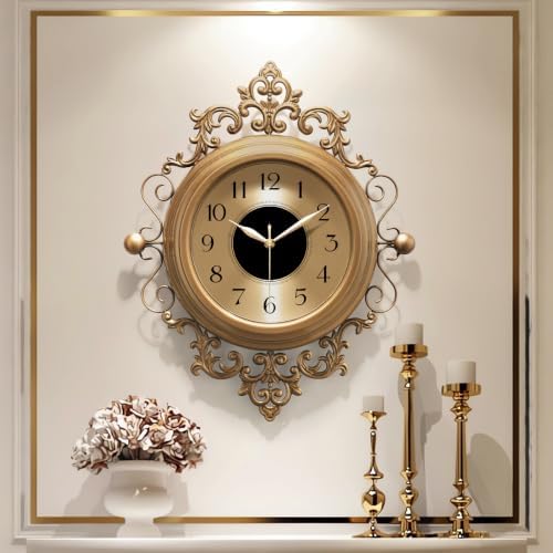 Vintage Wall Clocks Living Room,16"X19" Elegant Retro Silent Wall Clock,Decorative Antique Victorian Wall Clocks Battery Operated for Bedroom Kitchen Entryway Office Decor by ElevateYourWalls