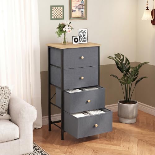 DUMOS Night Stand with 4 Drawers, Bedside Table for Bedroom - Image 2