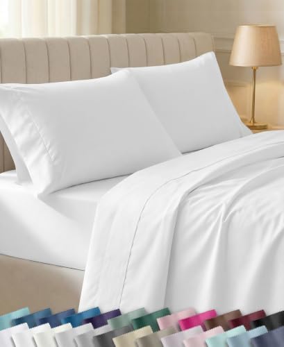 California Design Den Soft 100% Cotton Queen Size Sheets Deep Pocket, 4Pcs by CaliforniaDesignDen