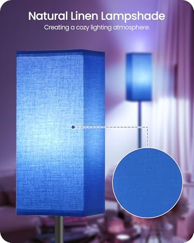 Floor Lamp, Pole Lamp with Foot Switch, Modern Standing Lamp Shade, Minimalist Freestanding Lamp (Bulb Not Included), for Living Room, Bedroom Office ETL Listed, Blue and Black U07LD05 - Image 5