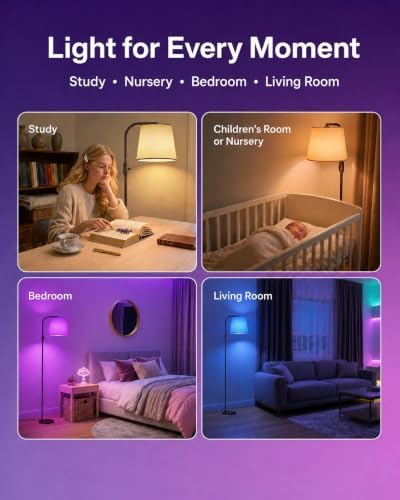 LED Arc Floor Lamp, RGB Color Changing, 65", 350° Swivel Shade - Image 6