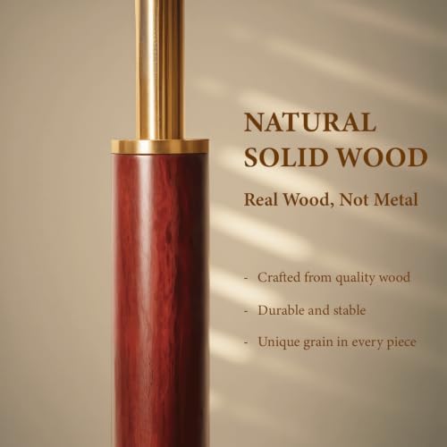 66” Walnut Gold Floor Lamp for Living Room, 1200 Lumens 3-Level Brightness Arc Floor Lamp for Bedroom, Wood Vintage Mid Century Modern Standing Lamp, Adjustable Lampshade, LED Bulb Included - Image 2