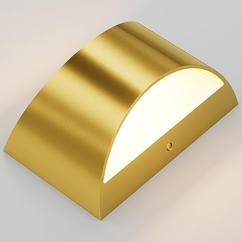 Aipsun 2 Pack Brushed Gold Wall Sconce Indoor Wall Lights Hardwired Up and Down Wall Mount Light for Living Room Bedroom Hallway Corridor Conservatory Warm White 3000K(with G9 Bulbs) - Image 2