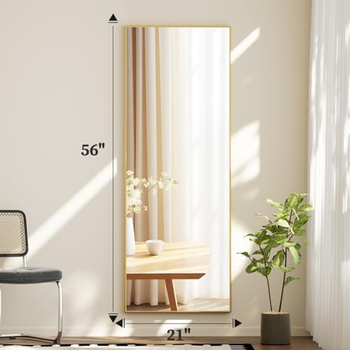 BEAUTYPEAK Full Length Mirror with Stand, 56"x21" Floor Mirror - Image 5